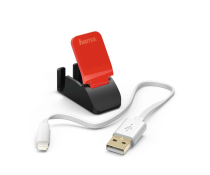 Kabel Hama USB-Lightning 0.2m MFI biały + uchwyt